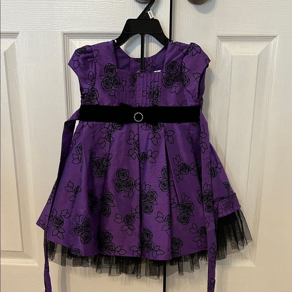 Jona Michelle Purple and Black Kids Dress